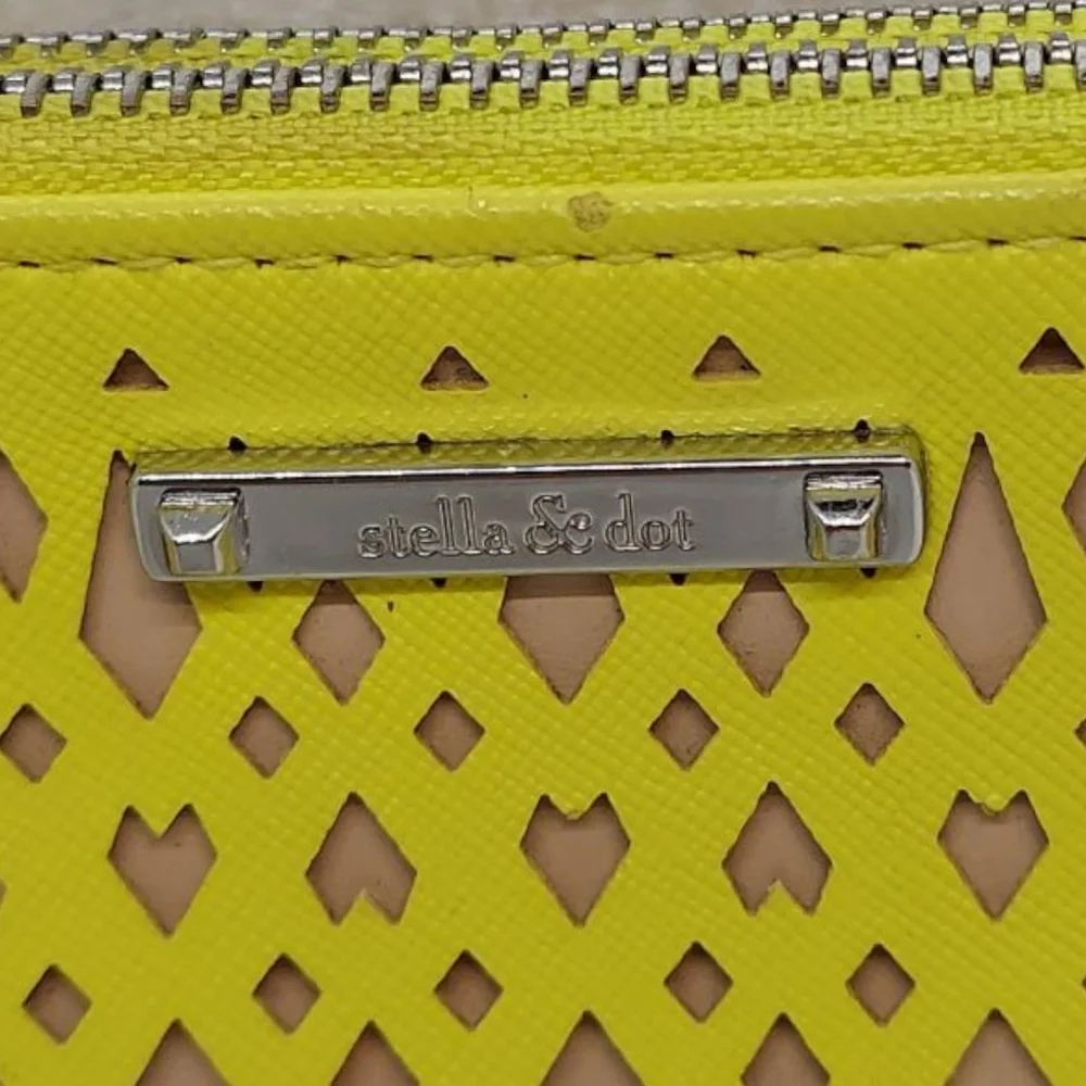 Stella & Dot Bright Yellow Cutout Clutch